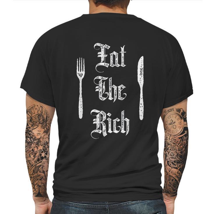 Eat Rich Funny Anarchist Revolution Mens Back Print T-shirt