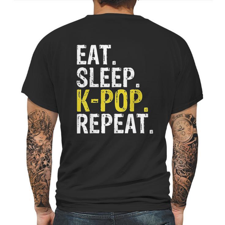 Eat Sleep K Pop Repeat Mens Back Print T-shirt