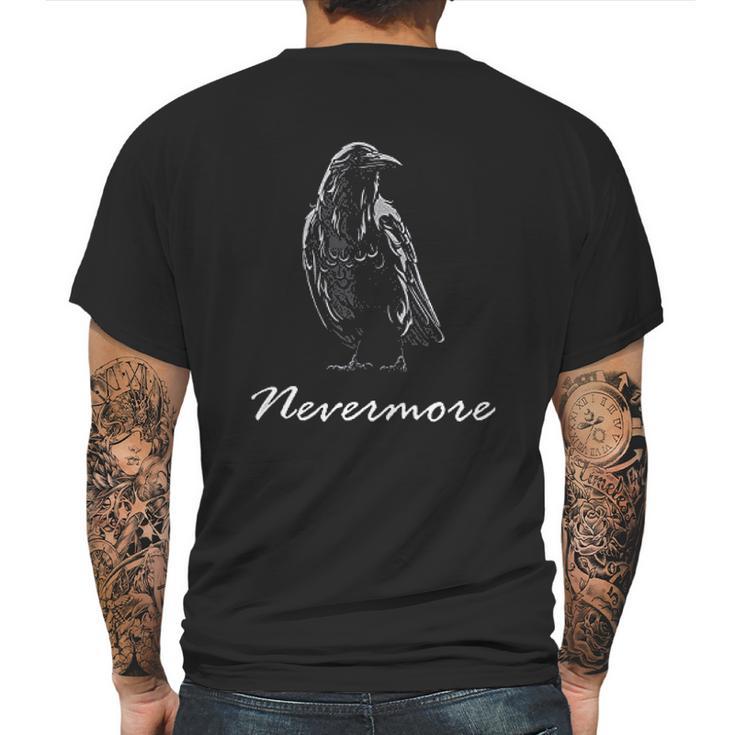 Edgar Allan Poe Gift- Quoth The Raven Nevermore Mens Back Print T-shirt