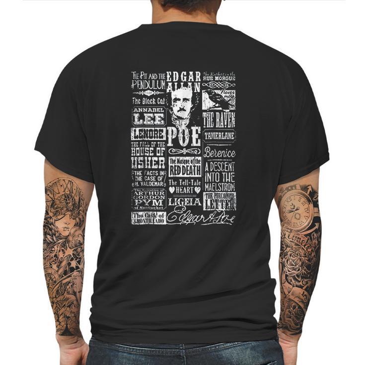 Edgar Allan Poe Poems Quotes Raven Literature Mens Back Print T-shirt