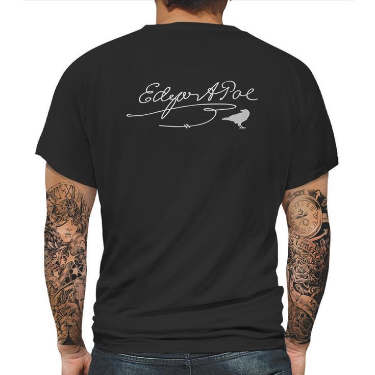 Edgar Allan Poe Signature Famous Literary Poet Gift Raven Mens Back Print T-shirt