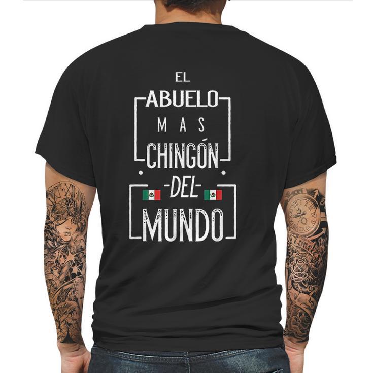 El Abuelo Mas Chingon Mexican Flag Mens Back Print T-shirt