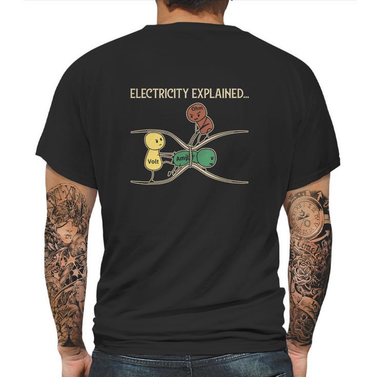 Electricity Explained Funny Ohm Volt Ampe Physics Mens Back Print T-shirt