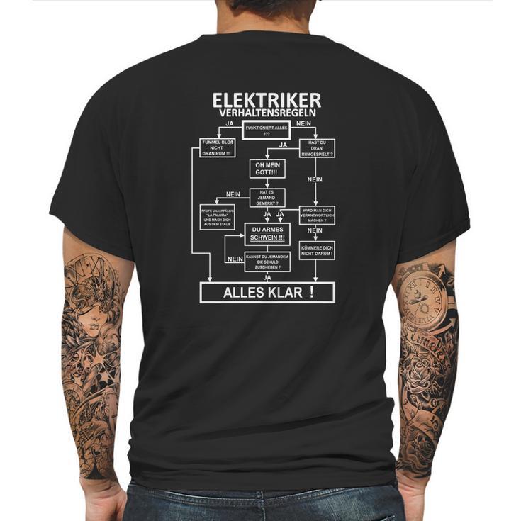 Elektriker Verhaltensregeln Mens Back Print T-shirt