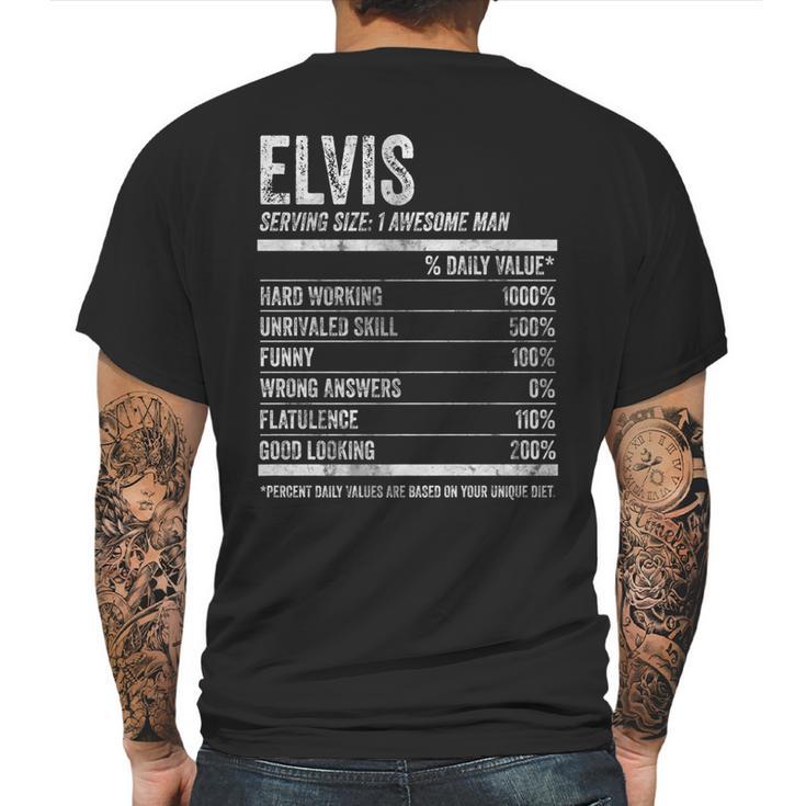 Mens Elvis Nutrition Personalized Name  Funny Name Facts Mens Back Print T-shirt