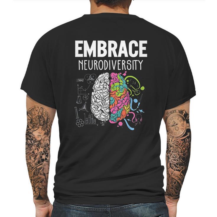 Embrace Neurodiversity Brain Mens Back Print T-shirt