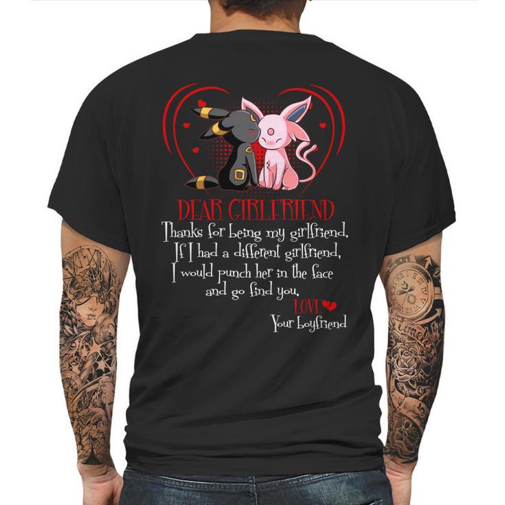 Espeon And Umbreon Boyfriend Dear Girlfriend Mens Back Print T-shirt