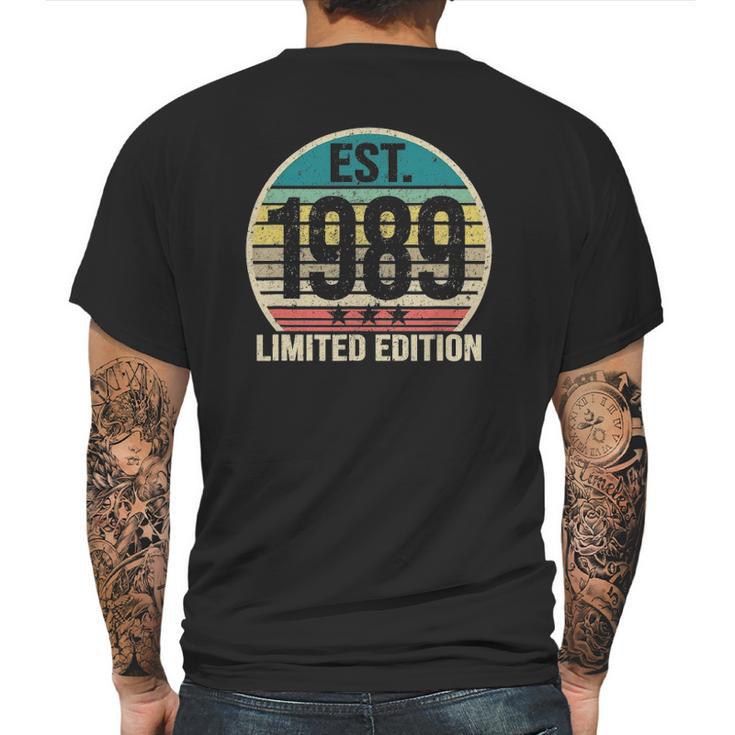 Est 1989 - 32 Years Old - 32Nd Birthday Gift Vintage Retro Mens Back Print T-shirt