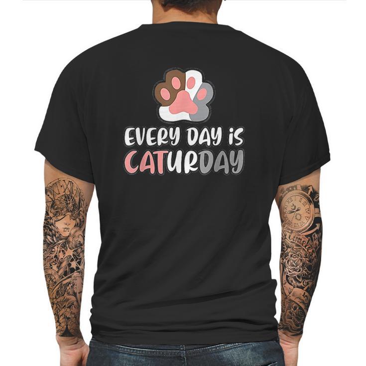 Everyday Is Caturday Cat Mens Back Print T-shirt