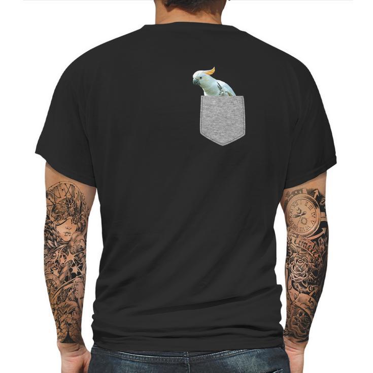 Fake Pocket Cockatoo  Funny Bird In Your Pocket Tee Mens Back Print T-shirt