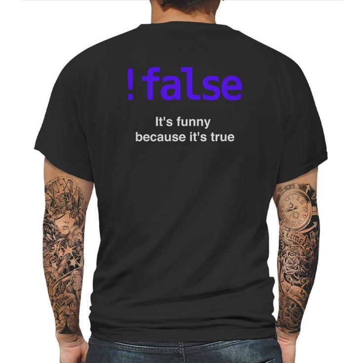 False Javascript Boolean Funny Programming Python Mens Back Print T-shirt