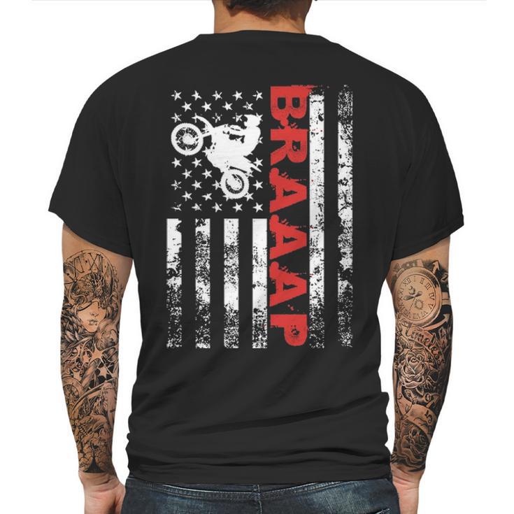 Father S Day Black Braaap Vintage Usa American Flag Mens Back Print T-shirt