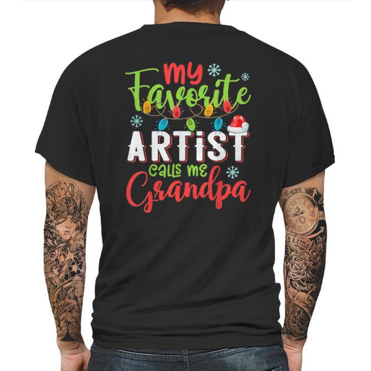 My Favorite Artist Calls Me Grandpa Xmas Light Mens Back Print T-shirt