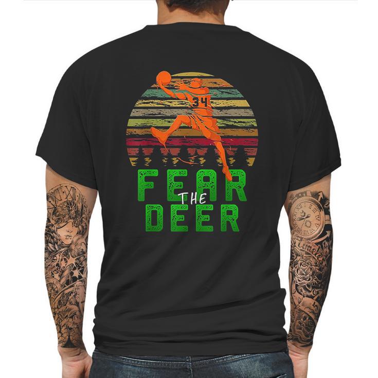 Fear The Deer Gift For Milwaukee Basketball Bucks Fans Mens Back Print T-shirt