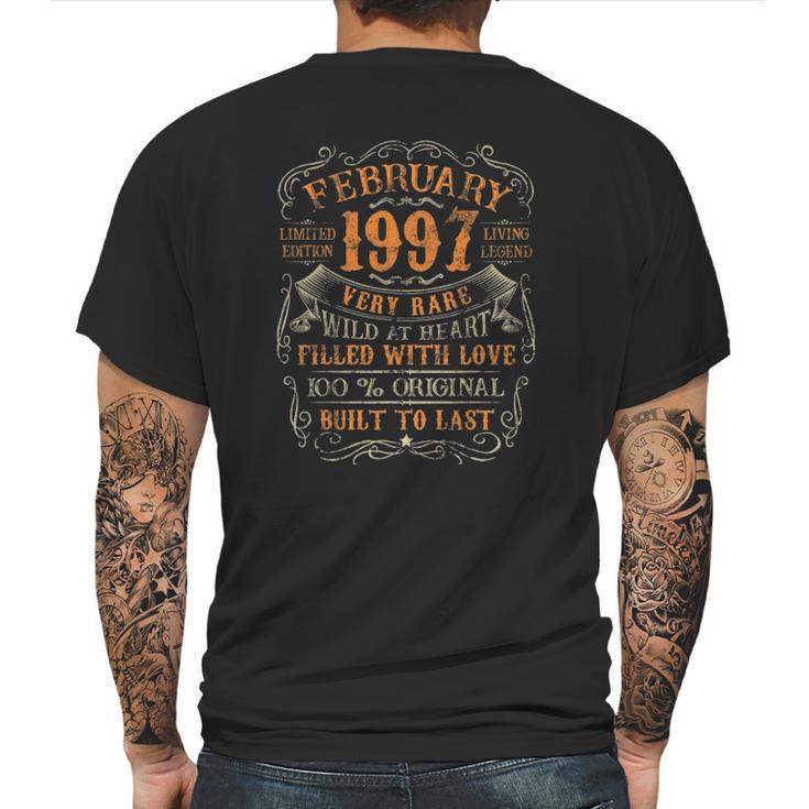 February Vintage 1997 Limited 25 Years Old 25Th Birthday Mens Back Print T-shirt