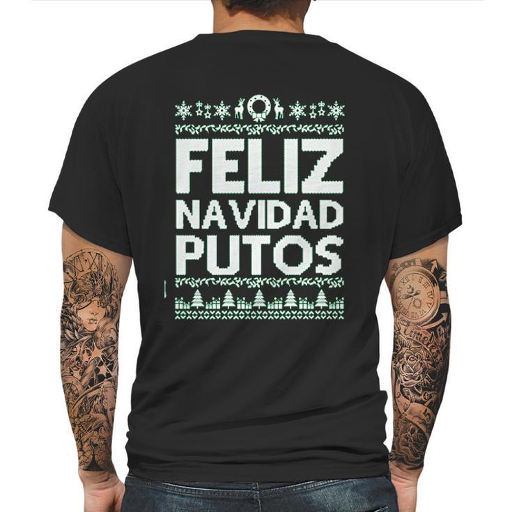 Feliz Navidad Putos Green Mens Back Print T-shirt