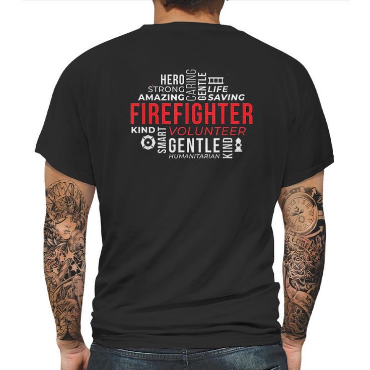 Firefighter Volunteer Fire Brigade Gift Firefighters Mens Back Print T-shirt