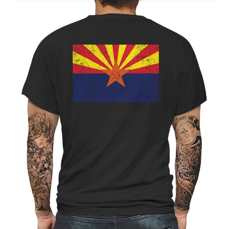 Flag Of Arizona Vintage Mens Back Print T-shirt