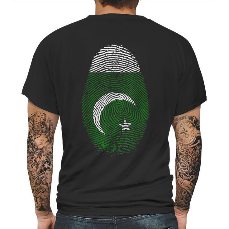 Flag Fingerprint It Is In My Dna Gift For Pakistani Mens Back Print T-shirt