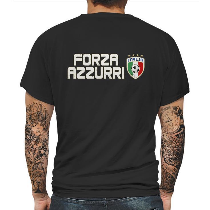 Forza Azzurri Italy Italia Soccer Team Fan Logo Mens Back Print T-shirt