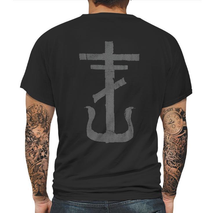 Frank Iero Mens Gray Cross Mens Back Print T-shirt