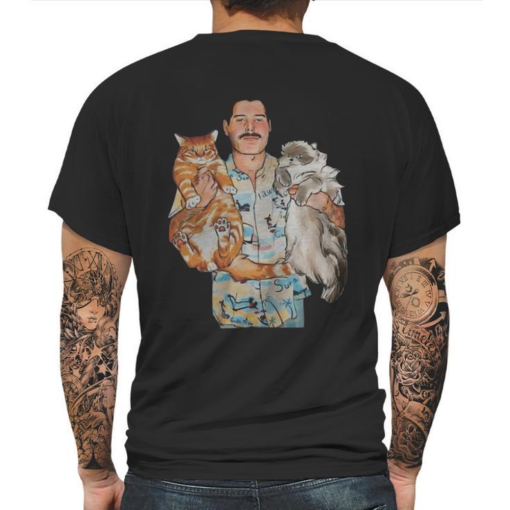 Freddie Mercury Hug Cats Mens Back Print T-shirt