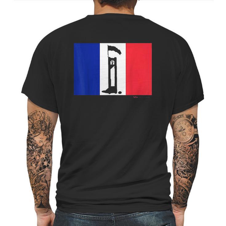 French Flag Guillotine France Paris Bastille Day Mens Back Print T-shirt