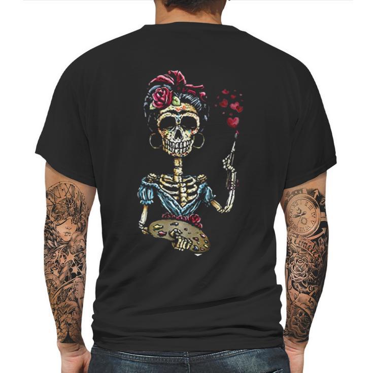 Frida Kahlo Funny Skeleton Mens Back Print T-shirt