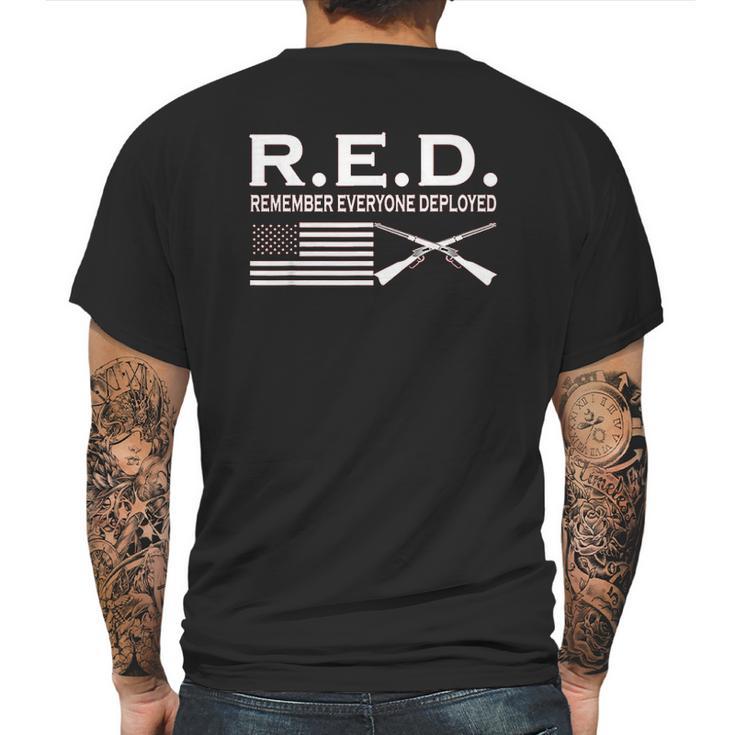 On Fridays We Wear Red Rmember Everyone Deployed Mens Back Print T-shirt