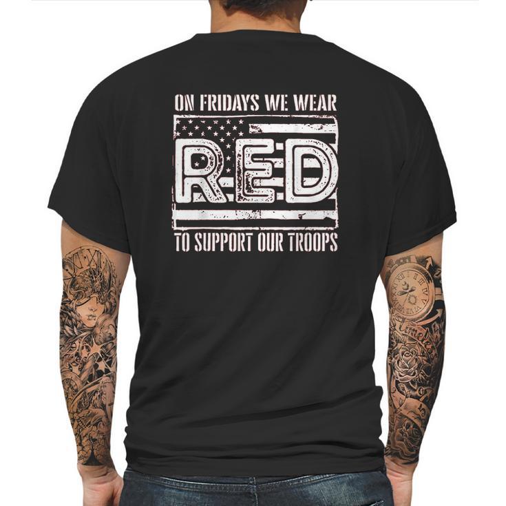 On Fridays We Wear Red To Support Our Troops - Red Friday Mens Back Print T-shirt