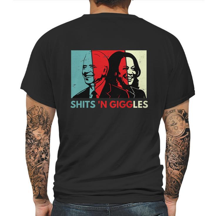 Funny Anti Biden Harris Shits N Giggles Political Gift Graphic Design Printed Casual Daily Basic Mens Back Print T-shirt