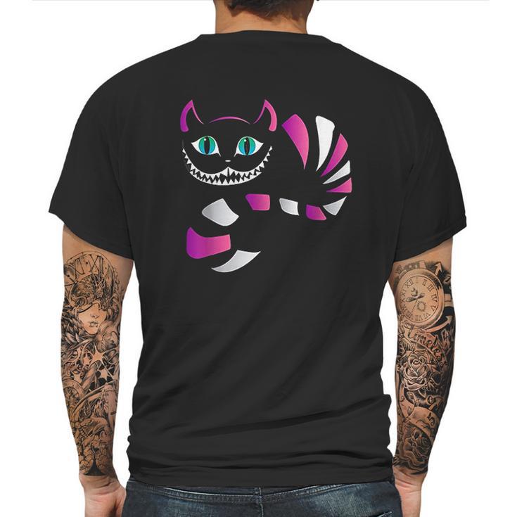 Funny Cheshire Faced Cat Mens Back Print T-shirt