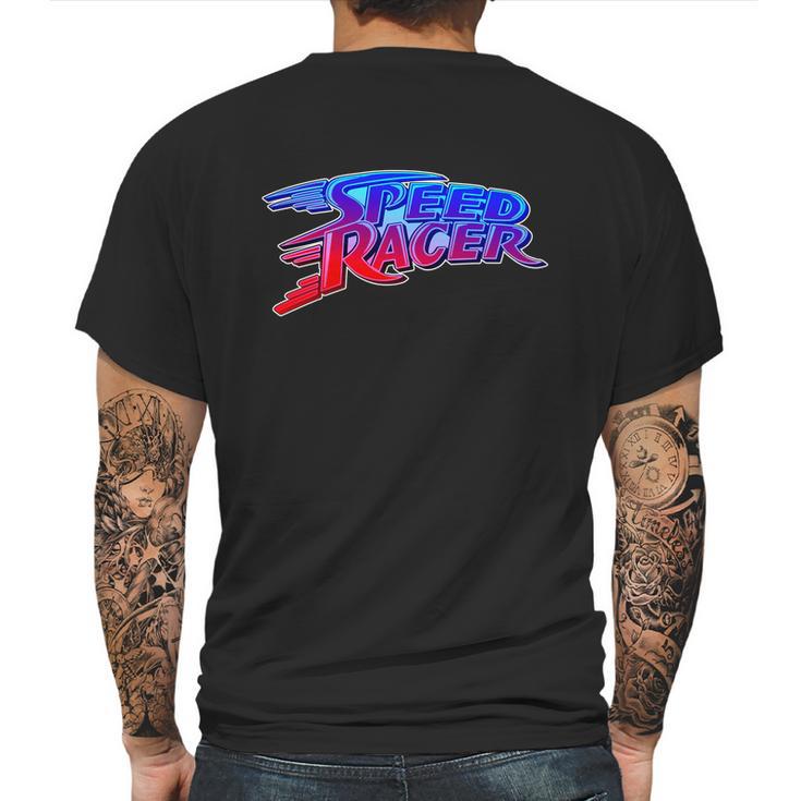 Funny Classic Retro Speed Racer Logo Mens Back Print T-shirt