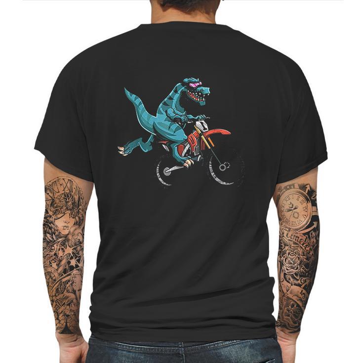 Funny Dino On Bike Trex Lover Rider Motorcycle Mens Back Print T-shirt