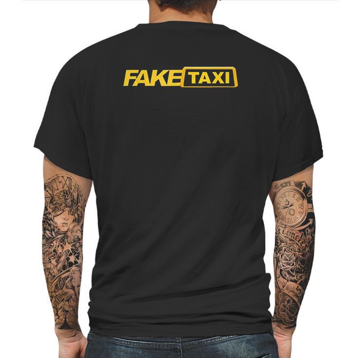 Funny Fake Taxi Mens Back Print T-shirt