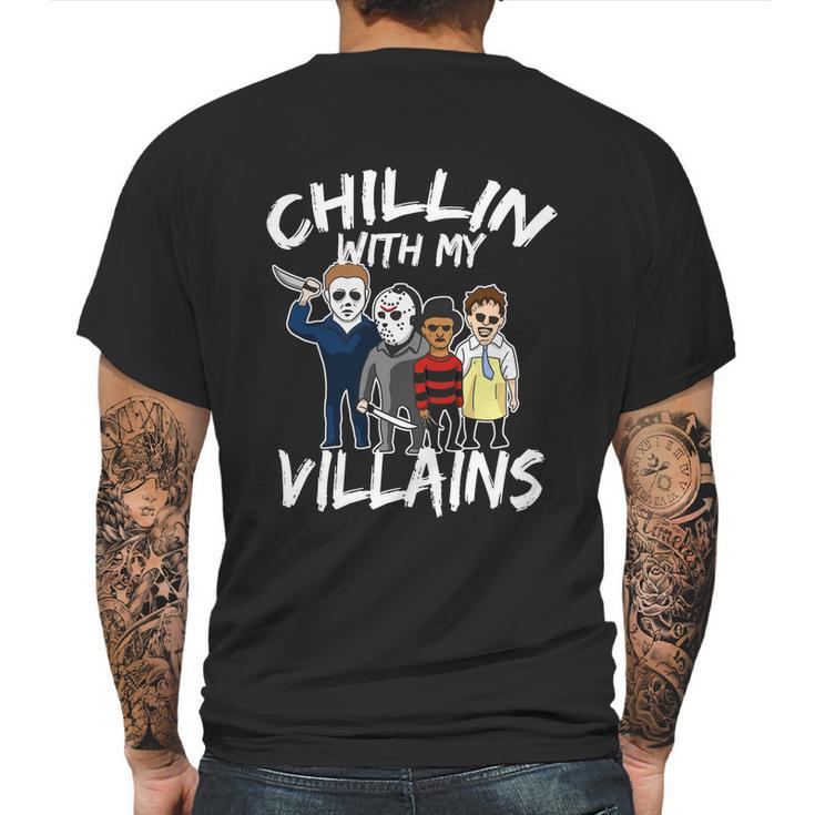 Funny Halloween Chillin With My Villains Mens Back Print T-shirt