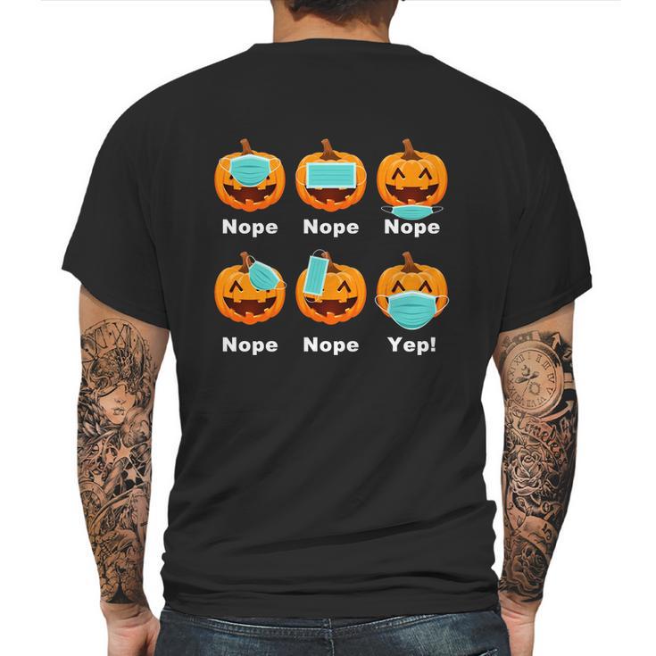 Funny Halloween Halloween Pandemic Pumpkin Mask Funny Cute Mens Back Print T-shirt