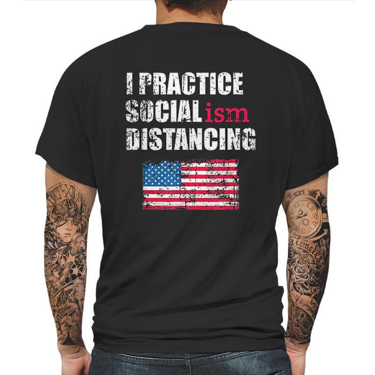 Funny Political Social Distancing Socialist Mens Back Print T-shirt