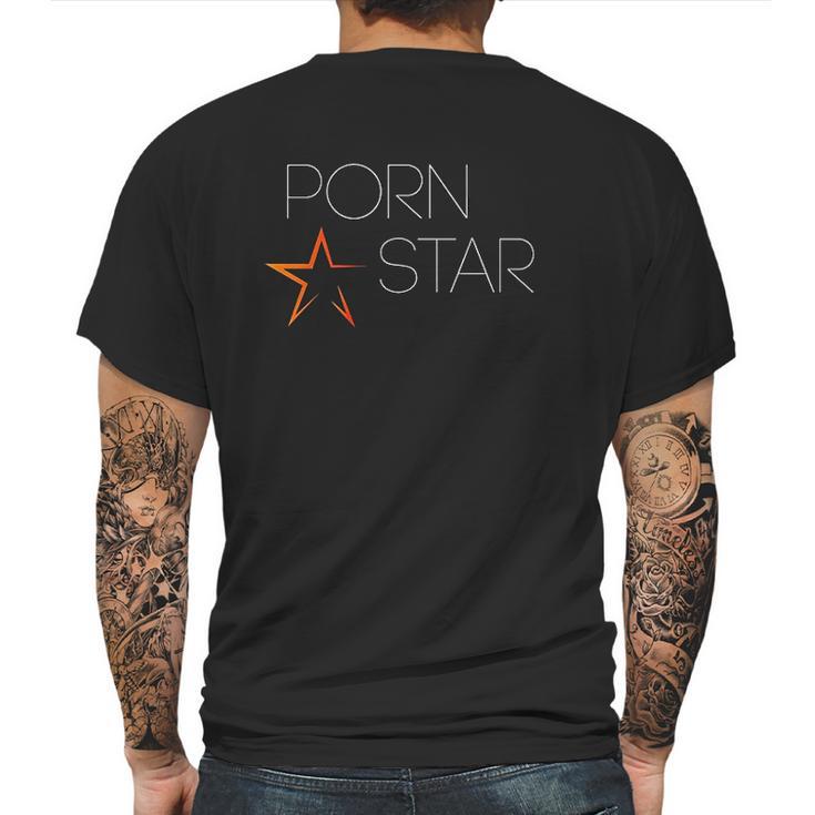 Funny Pon Star Halloween Night Office Party Costume Mens Back Print T-shirt