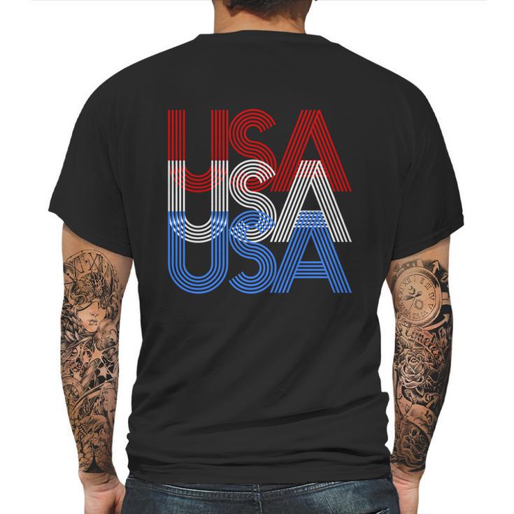 Funny Retro Usa Logo Mens Back Print T-shirt