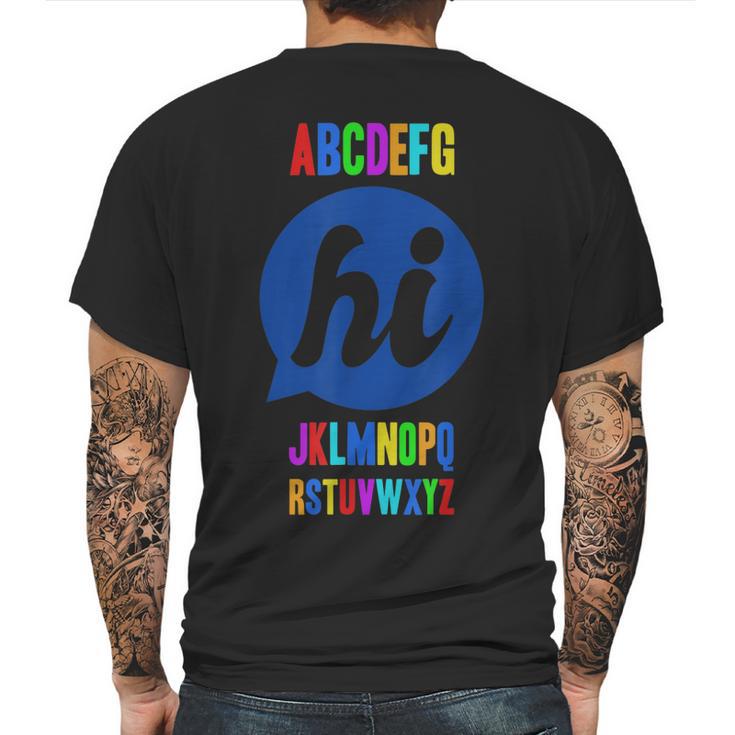 Funny Spelling School Starter Alphabet Abc Says Hi Mens Back Print T-shirt