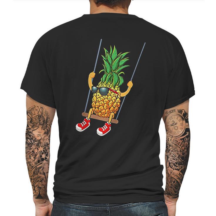 Funny Swinging Pineapple Mens Back Print T-shirt