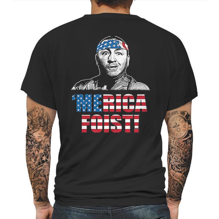 Funny Three Stooges Merica First American Flag Mens Back Print T-shirt