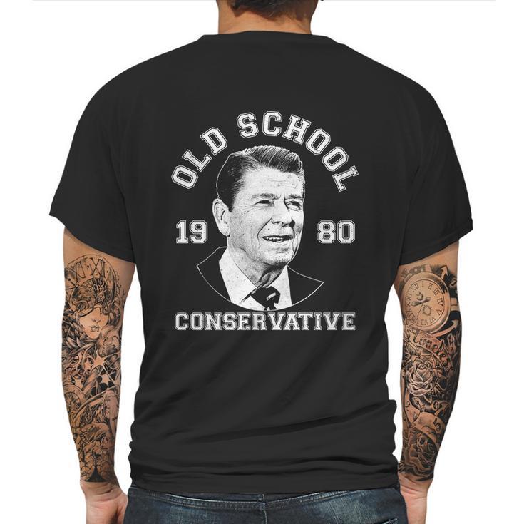 Funny Vintage Ronald Reagan Old School Conservative Mens Back Print T-shirt