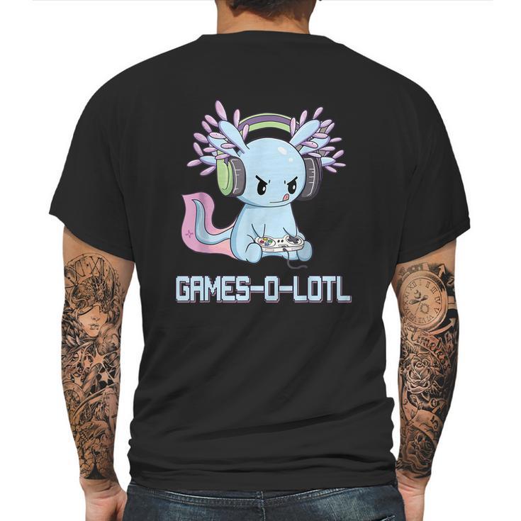 Gamesolotl Axolotl Video Gamer Kawaii Pastel Goth Anime Graphic Design Printed Casual Daily Basic Mens Back Print T-shirt