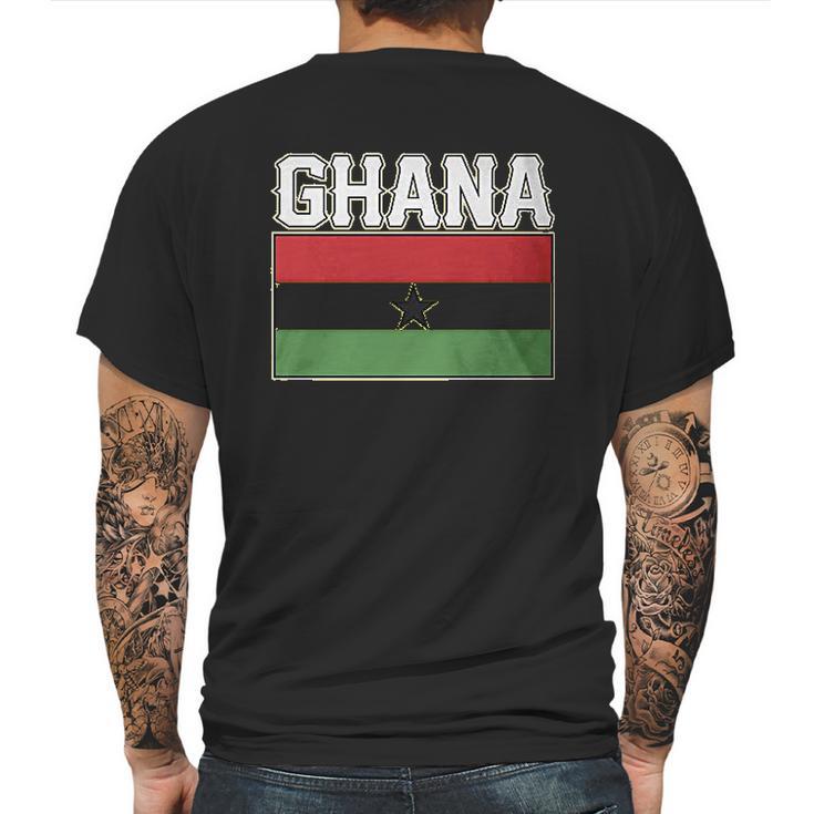 Ghanaian Flag Love Home Mens Back Print T-shirt