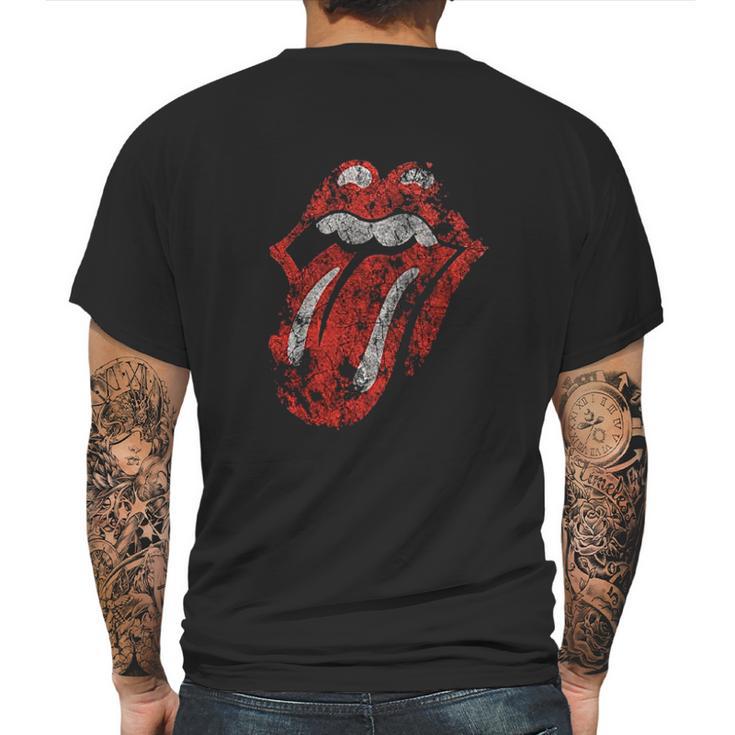 Girls Rolling Stones Distressed Tongue Mens Back Print T-shirt