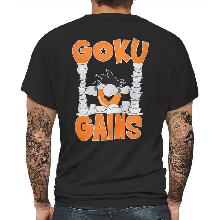 Goku Gains Mens Back Print T-shirt