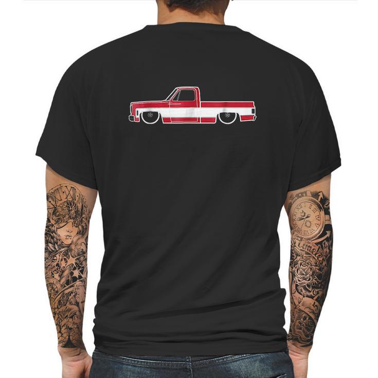 Gravy Gear 73 87 Squarebody Two Tone Red White Truck Mens Back Print T-shirt