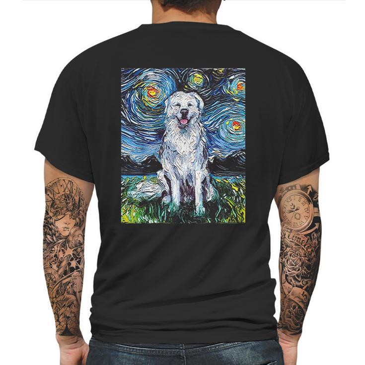 Great Pyrenees Full Version Starry Night Dog Art Mens Back Print T-shirt